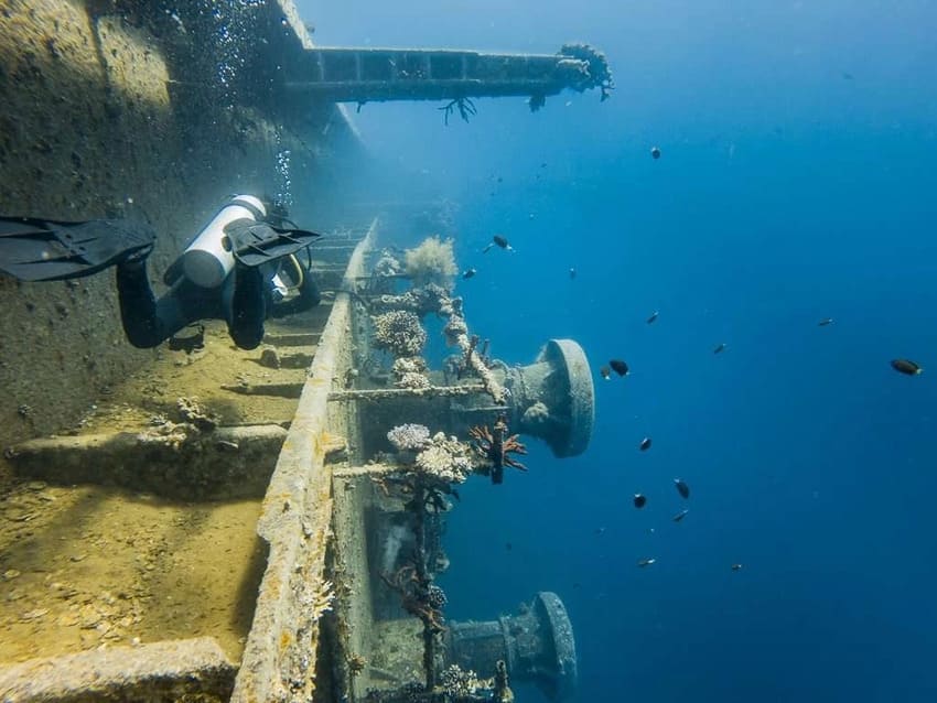 Buceo en Aqaba en el mar Rojo de Jordania Cedar Pride