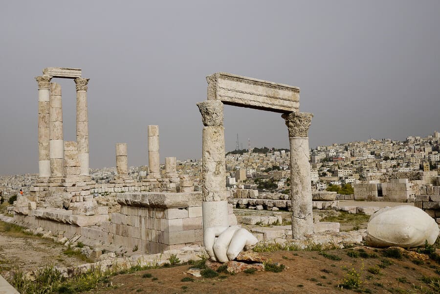 Fragmentos de la estatua de Hércules, Ammán, Jordania